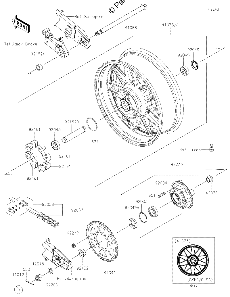 Diagrama de REAR WHEEL CHAIN