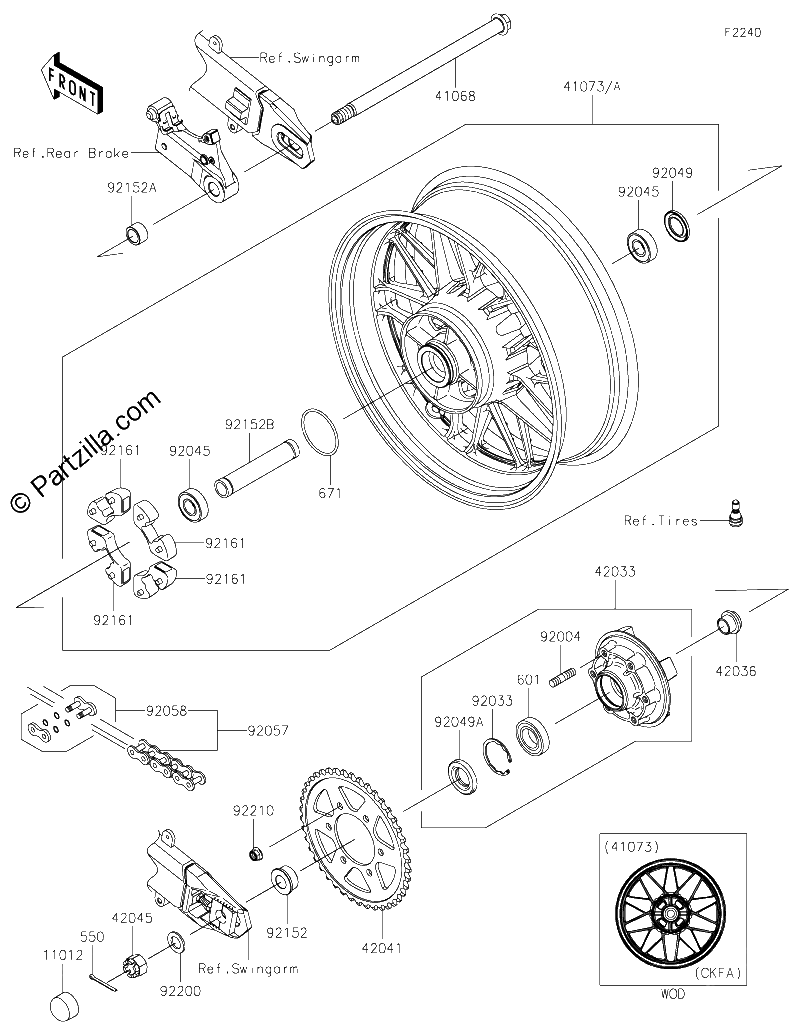 Diagrama de REAR WHEEL CHAIN