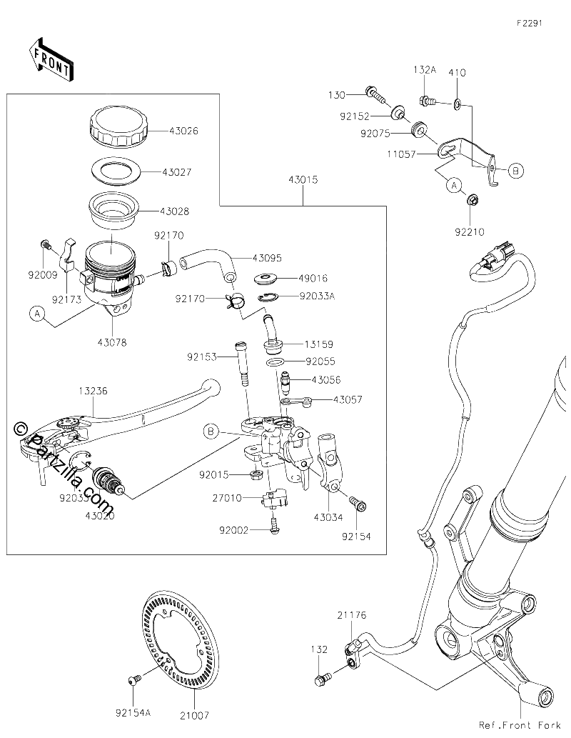 Diagrama de FRONT MASTER CYLINDER
