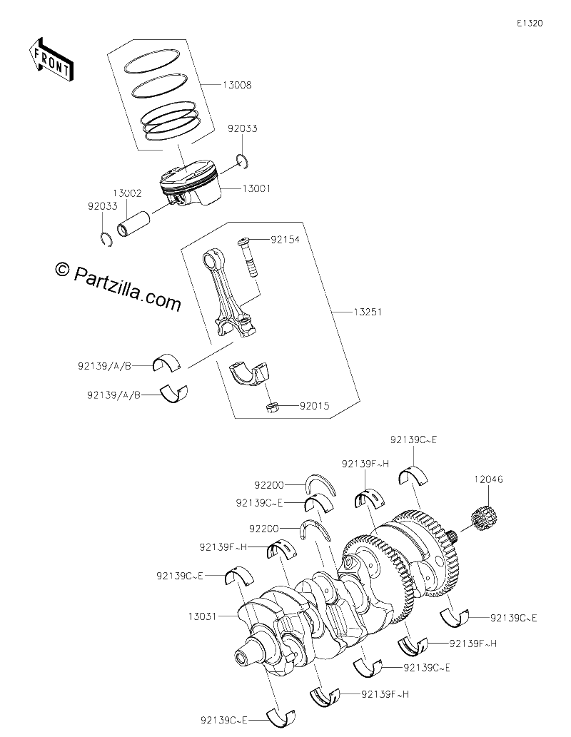 Diagrama de CRANKSHAFT PISTON S