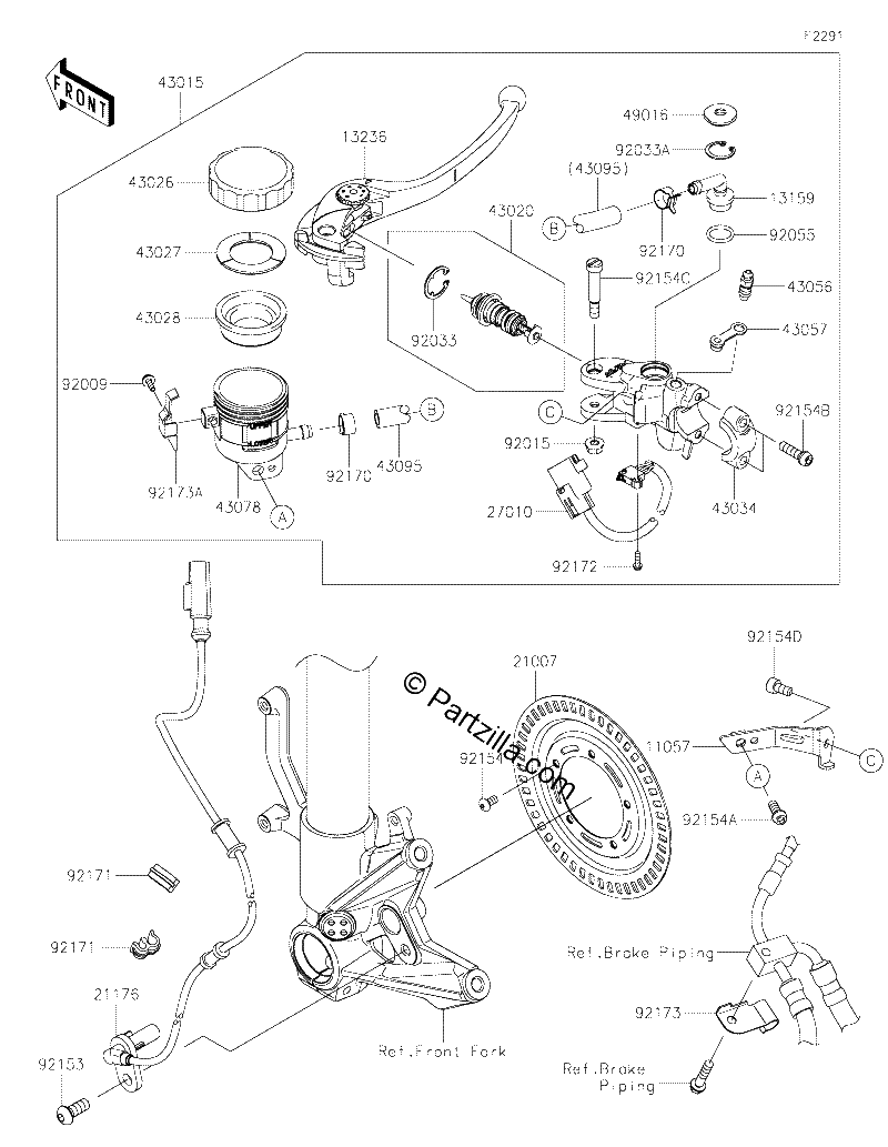 Diagrama de FRONT MASTER CYLINDER