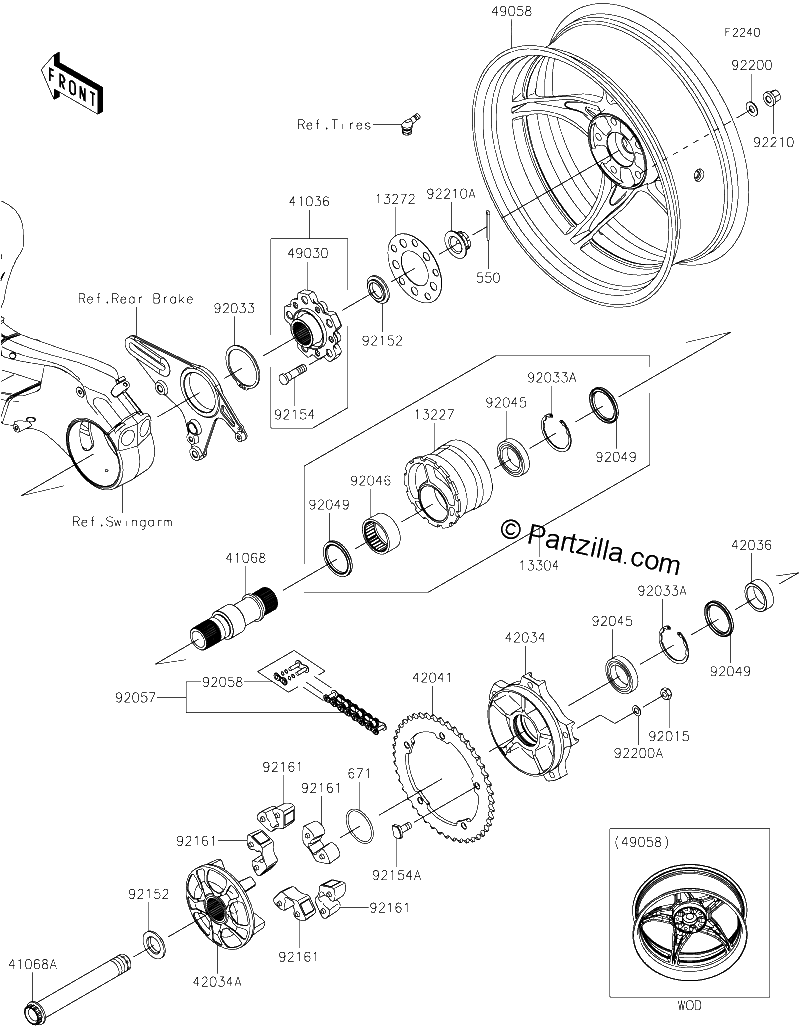Diagrama de REAR WHEEL CHAIN