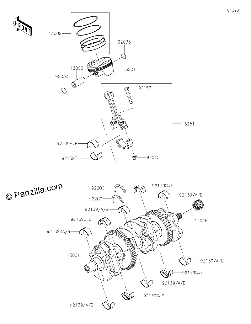 Diagrama de CRANKSHAFT PISTON S