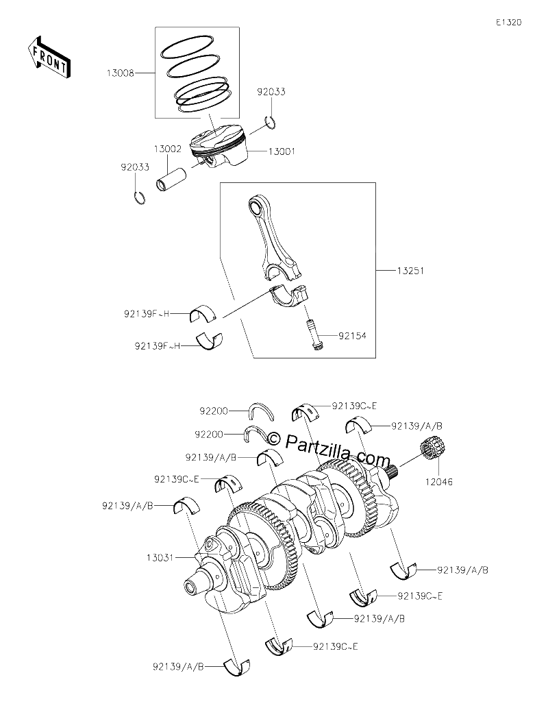 Diagrama de CRANKSHAFT PISTON S