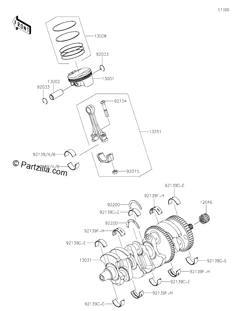 Diagrama de CRANKSHAFT PISTON S