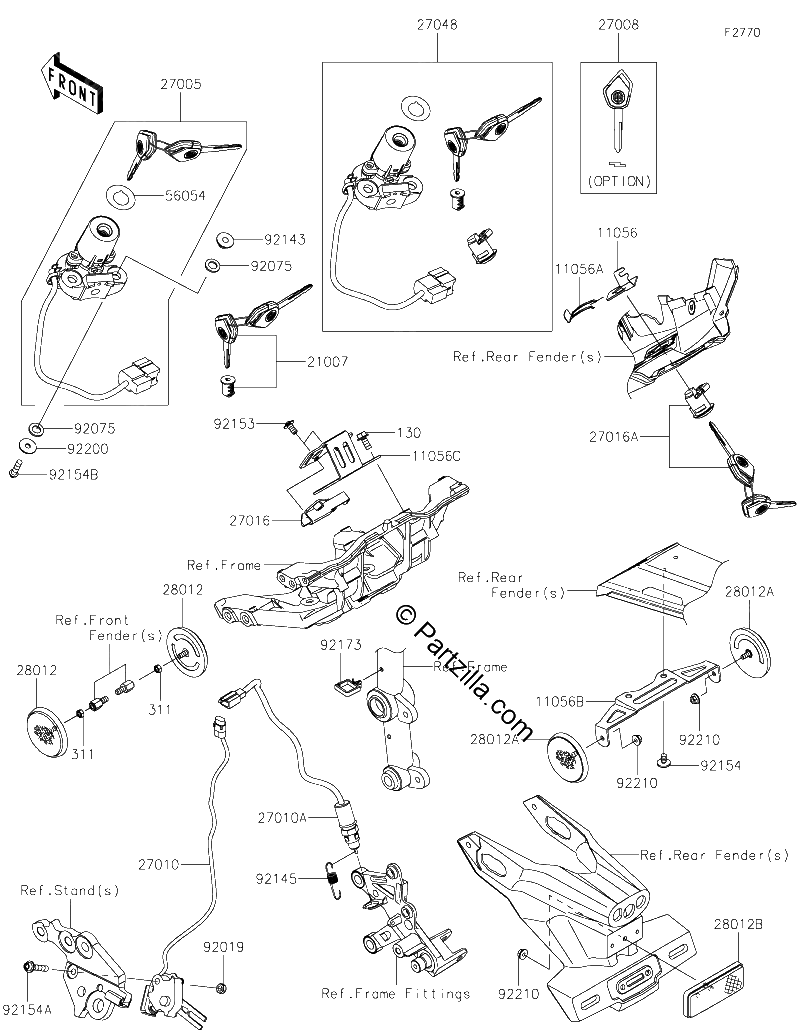 Diagrama de IGNITION SWITCH LOCKS REFLECTORS