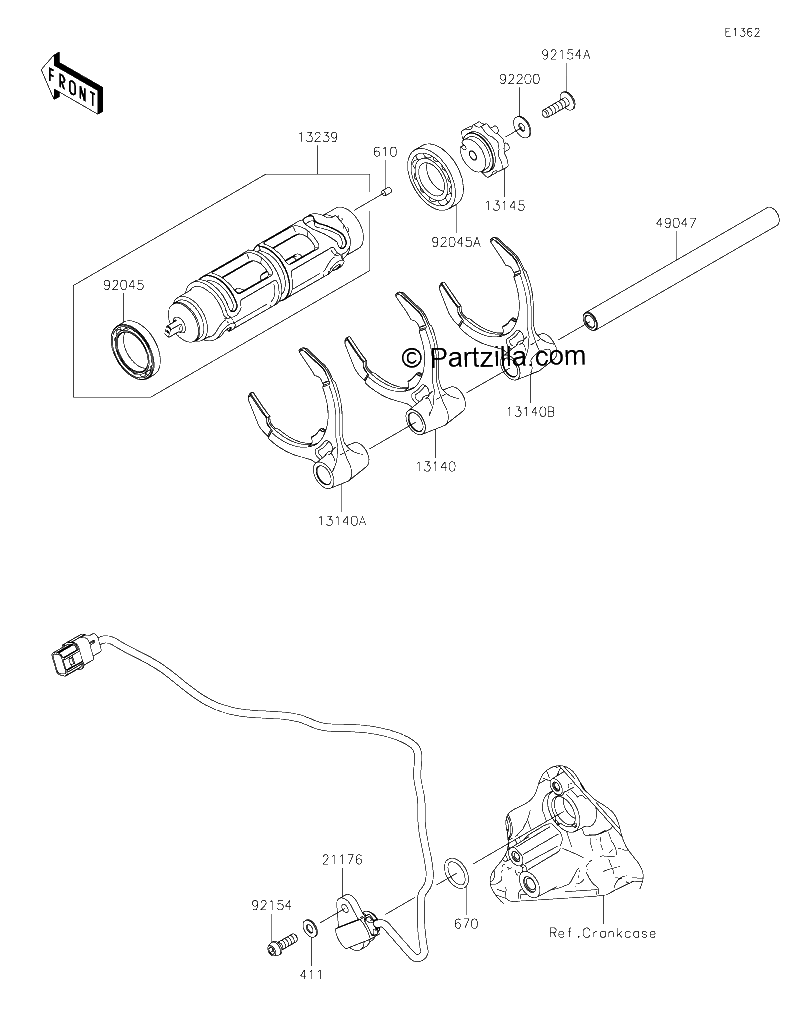 Diagrama de GEAR CHANGE DRUM SHIFT FORK S