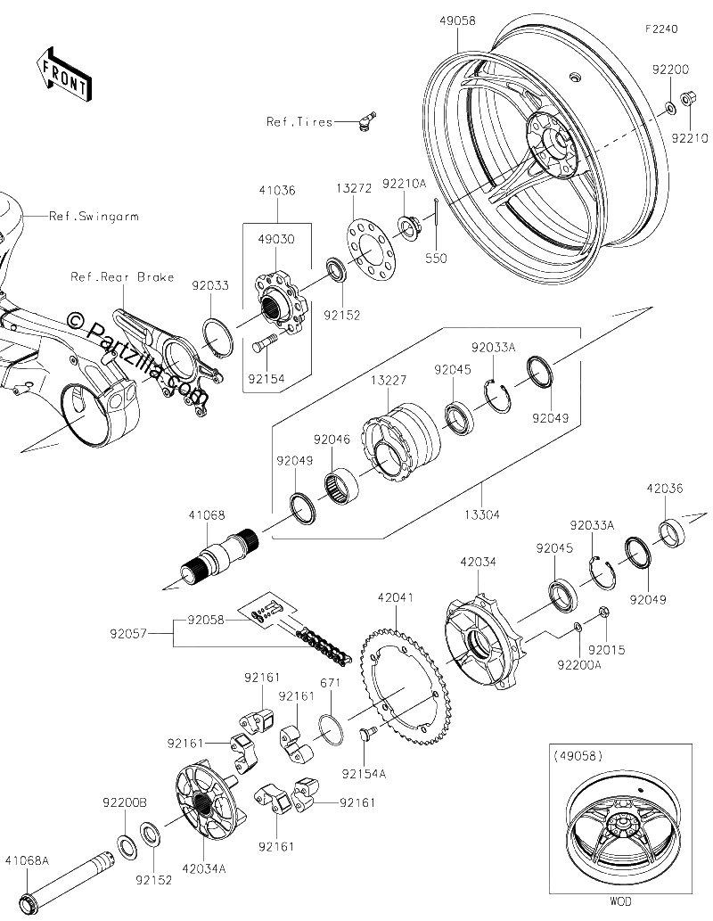 Diagrama de REAR WHEEL CHAIN