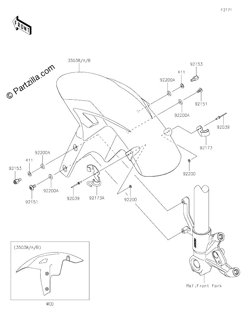 Diagrama de FRONT FENDER S
