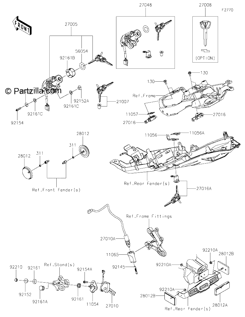 Diagrama de IGNITION SWITCH LOCKS REFLECTORS