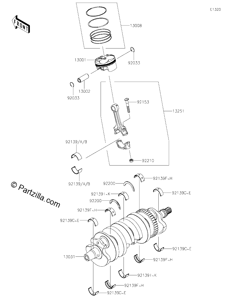 Diagrama de CRANKSHAFT PISTON S