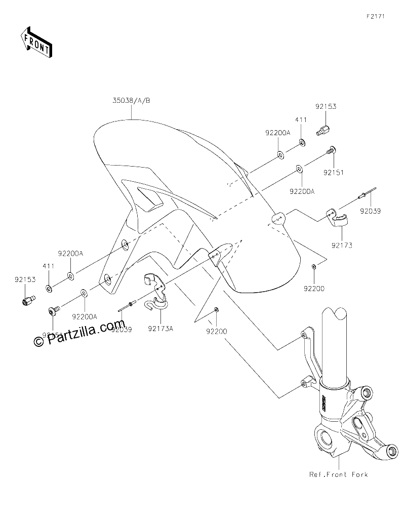 Diagrama de FRONT FENDER S