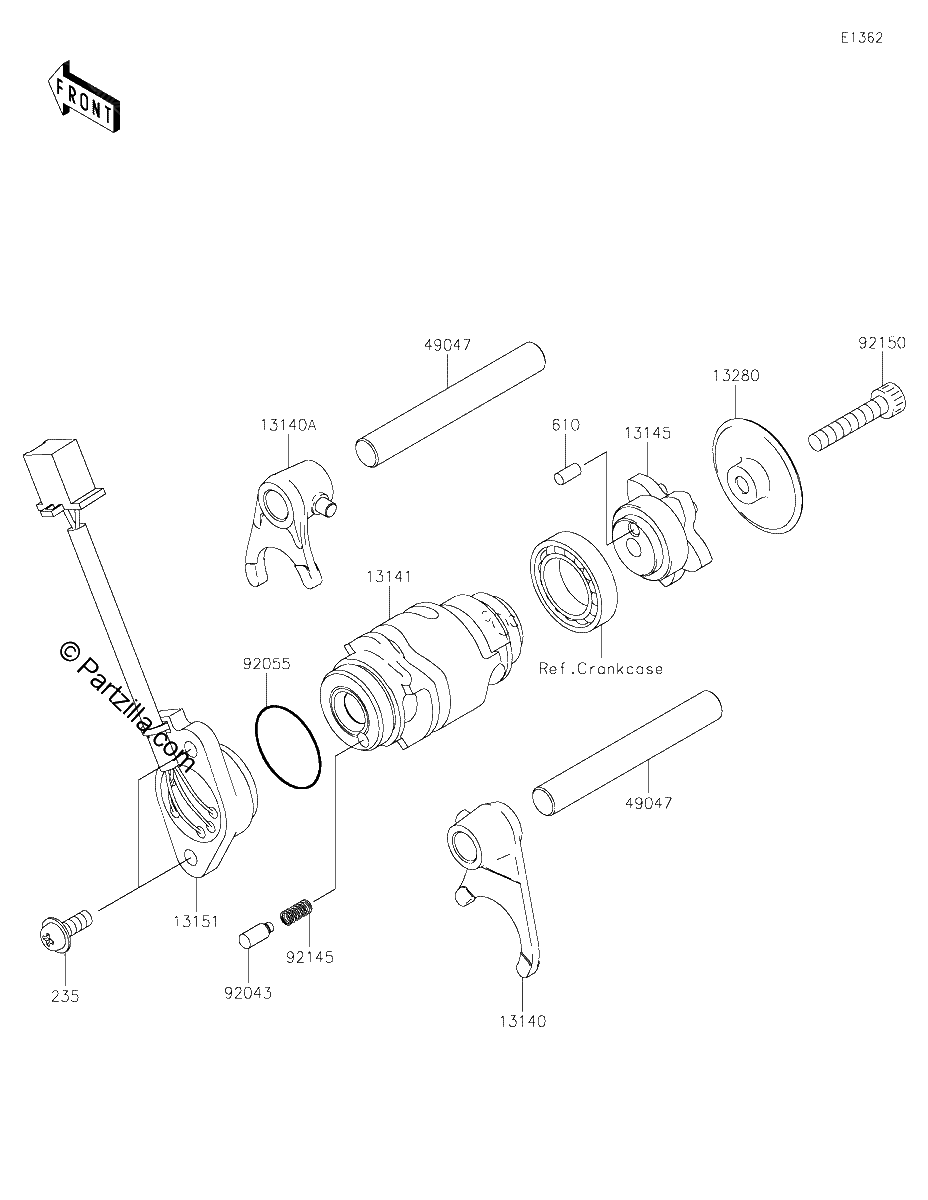 Diagrama de GEAR CHANGE DRUM SHIFT FORK S