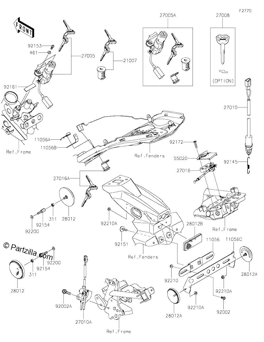 Diagrama de IGNITION SWITCH LOCKS REFLECTORS