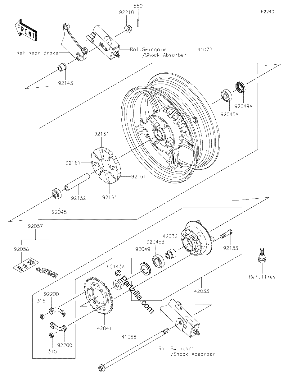 Diagrama de REAR WHEEL CHAIN