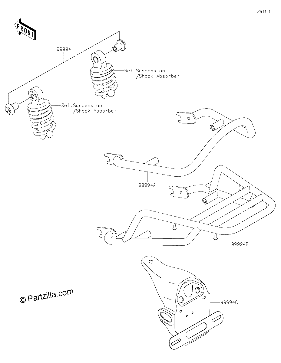 Diagrama de ACCESSORY RR CARRIER AND GRAB RAIL ETC