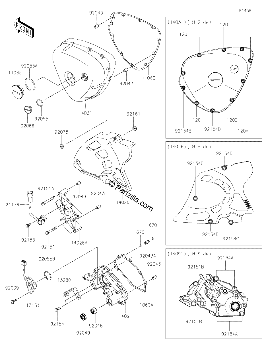 Diagrama de LEFT ENGINE COVER S
