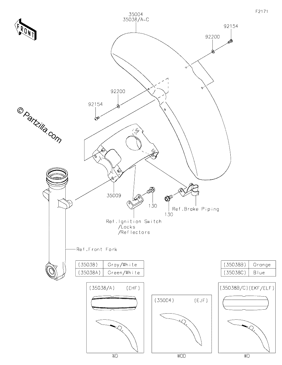 Diagrama de FRONT FENDER S