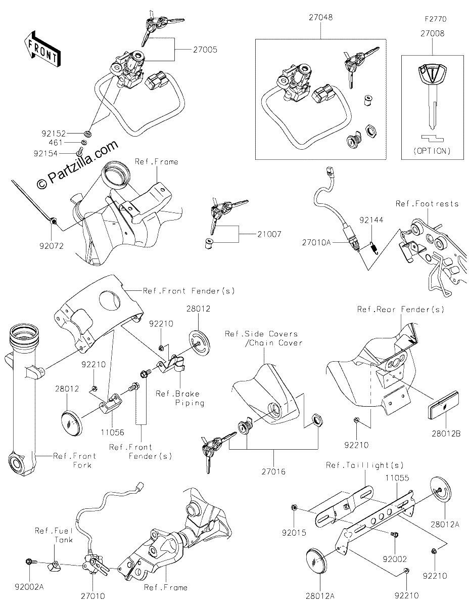 Diagrama de IGNITION SWITCH LOCKS REFLECTORS
