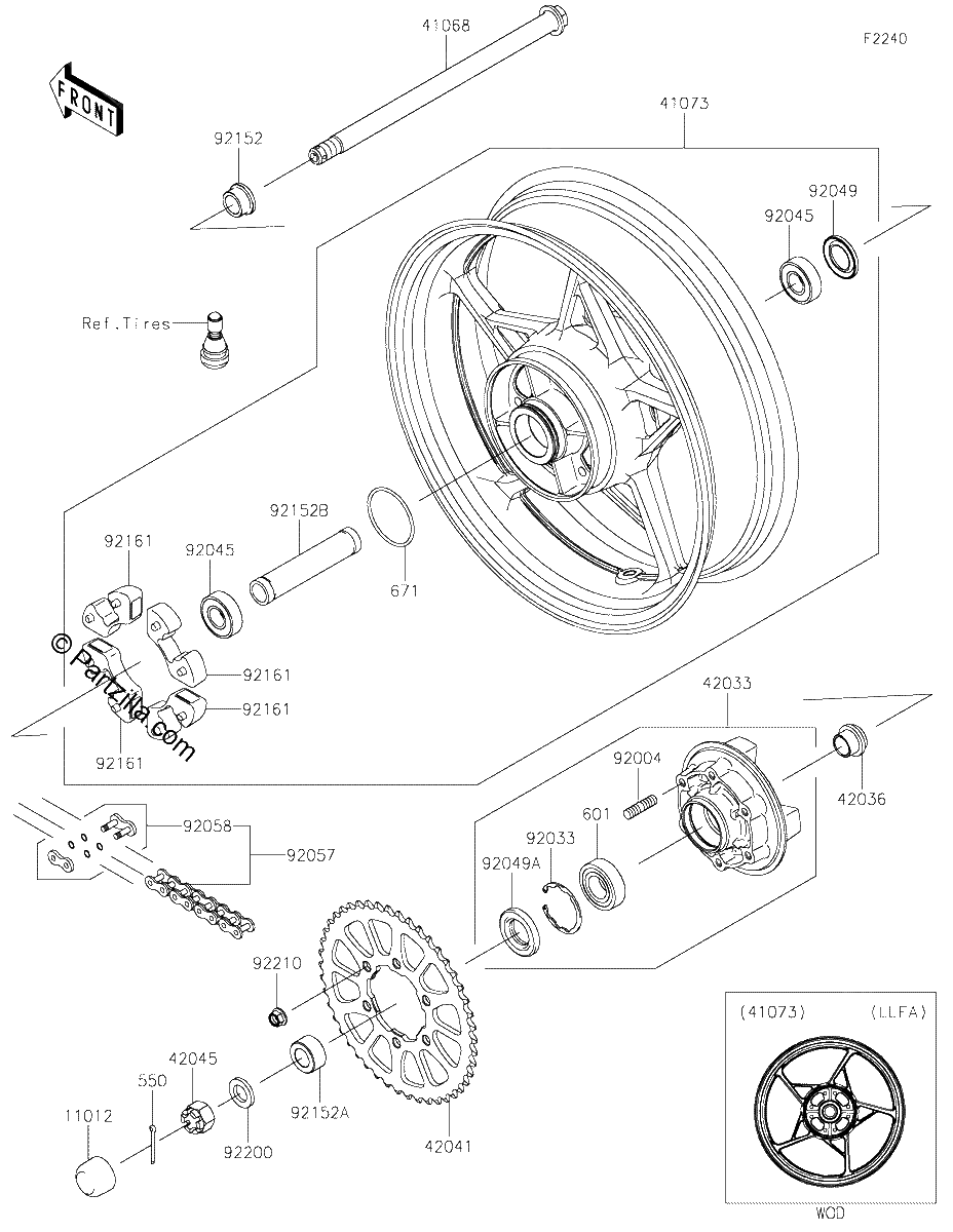 Diagrama de REAR WHEEL CHAIN