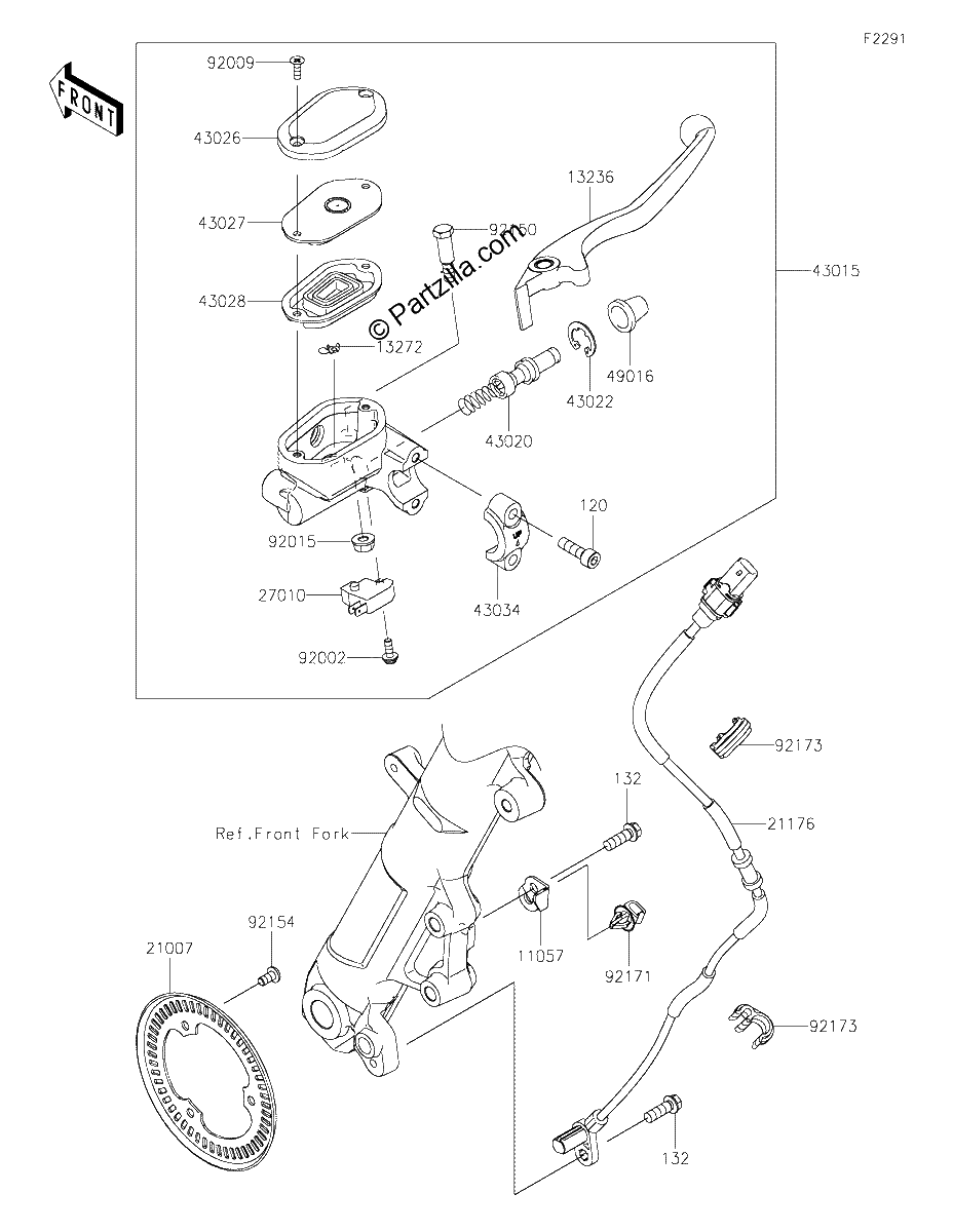 Diagrama de FRONT MASTER CYLINDER