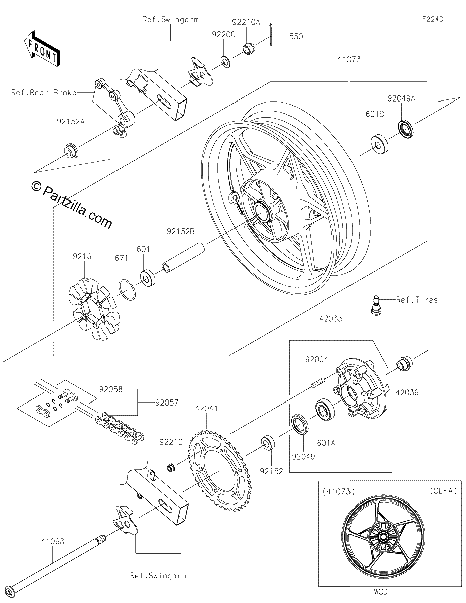 Diagrama de REAR WHEEL CHAIN