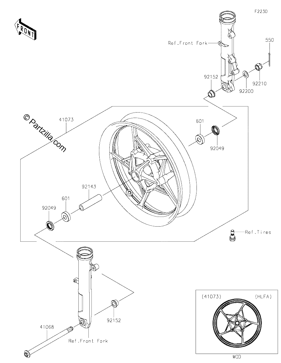 Diagrama de FRONT WHEEL
