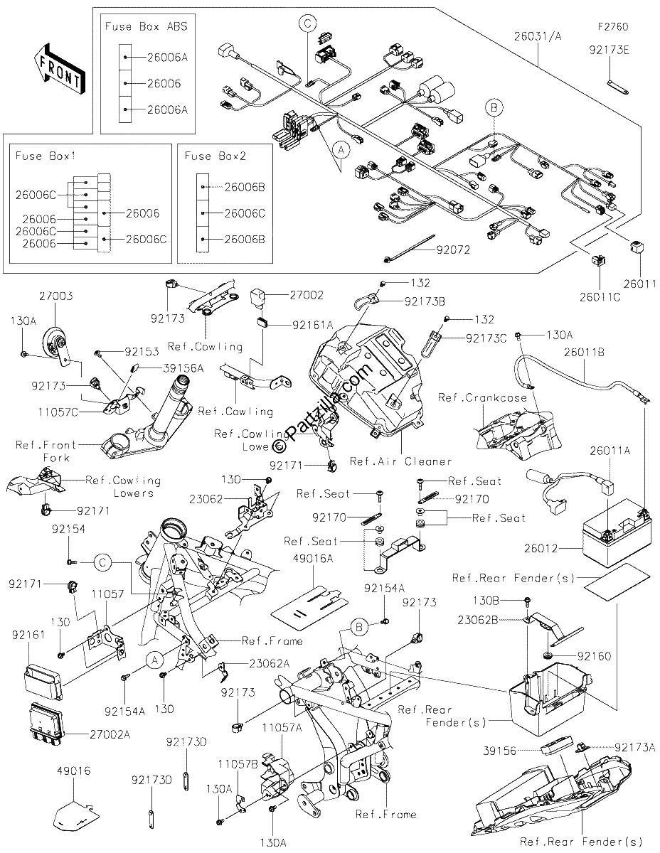 Diagrama de CHASSIS ELECTRICAL EQUIPMENT
