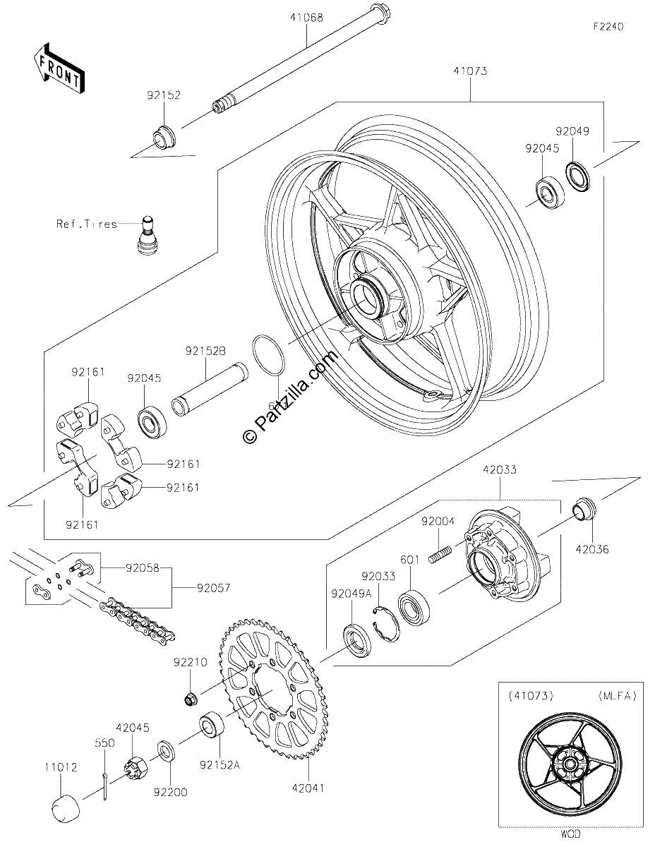 Diagrama de REAR WHEEL CHAIN