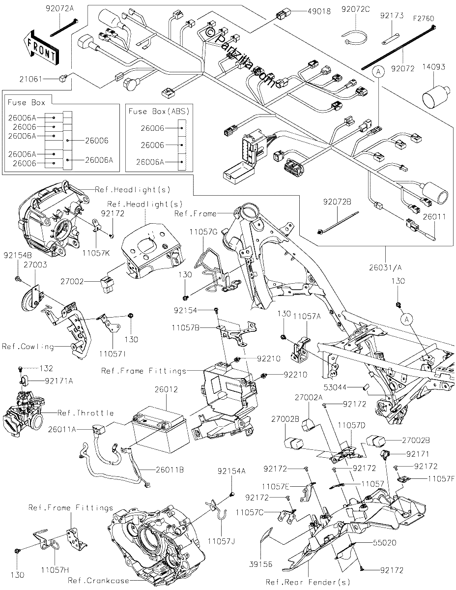 Diagrama de CHASSIS ELECTRICAL EQUIPMENT