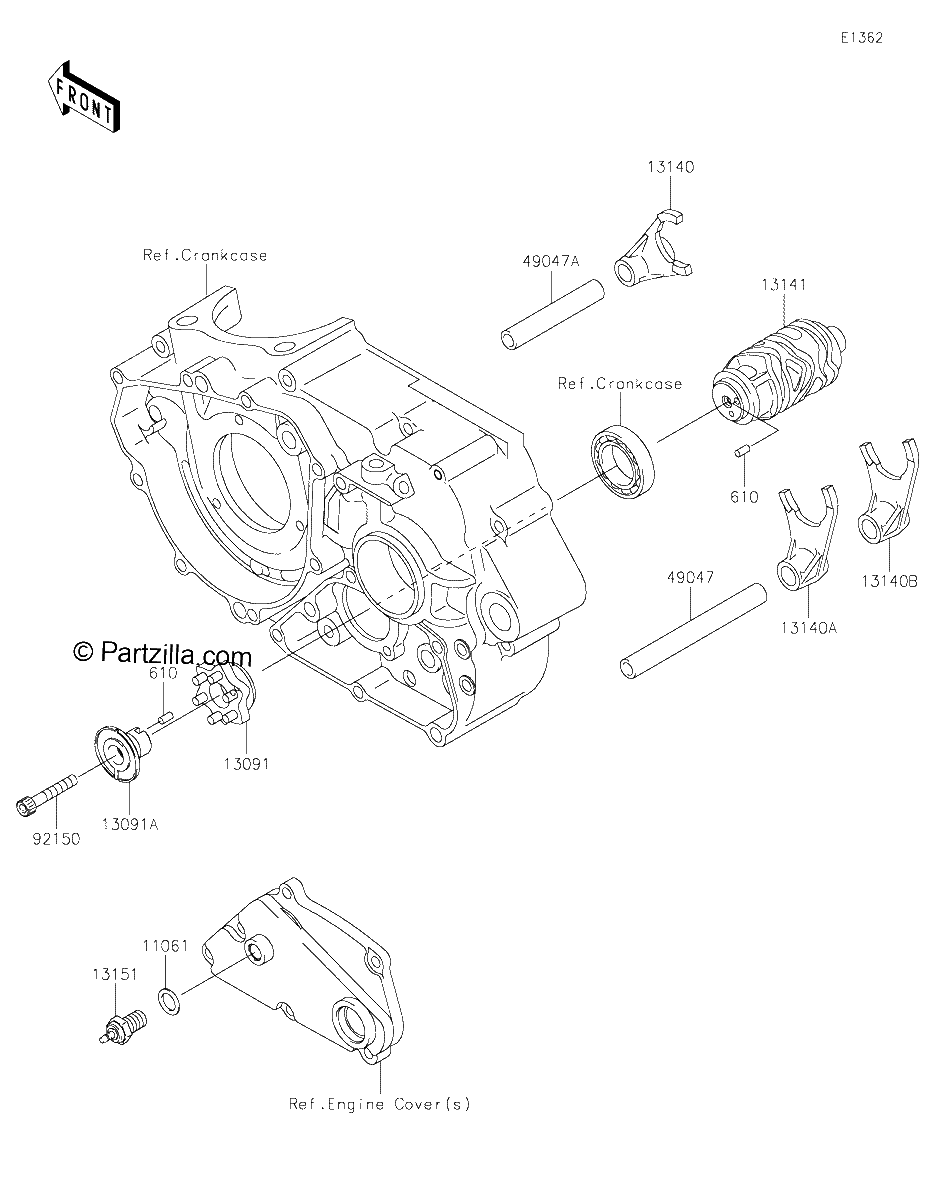 Diagrama de GEAR CHANGE DRUM SHIFT FORK S