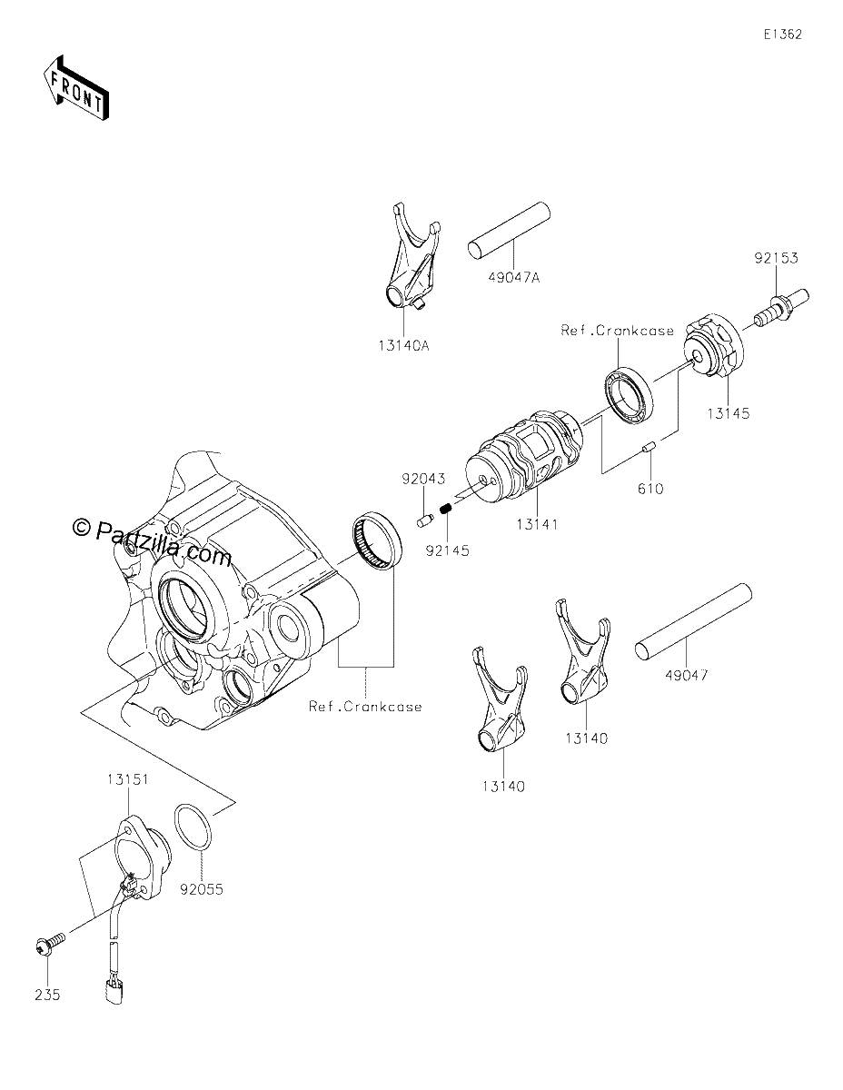 Diagrama de GEAR CHANGE DRUM SHIFT FORK S