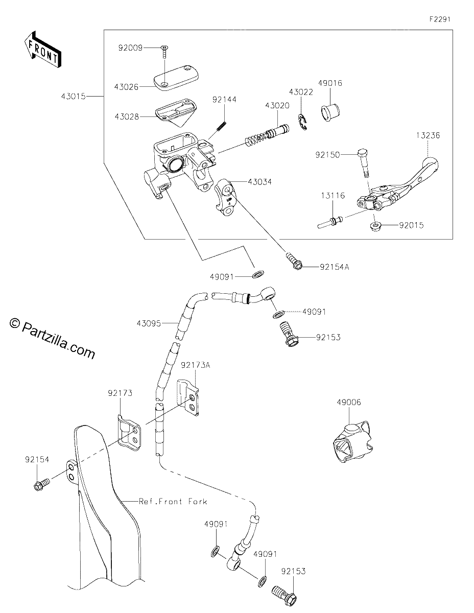 Diagrama de FRONT MASTER CYLINDER