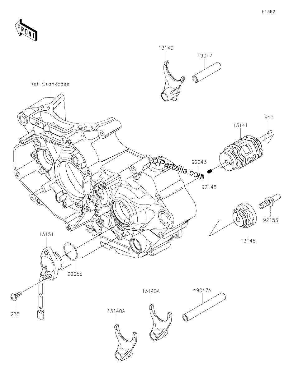 Diagrama de GEAR CHANGE DRUM SHIFT FORK S