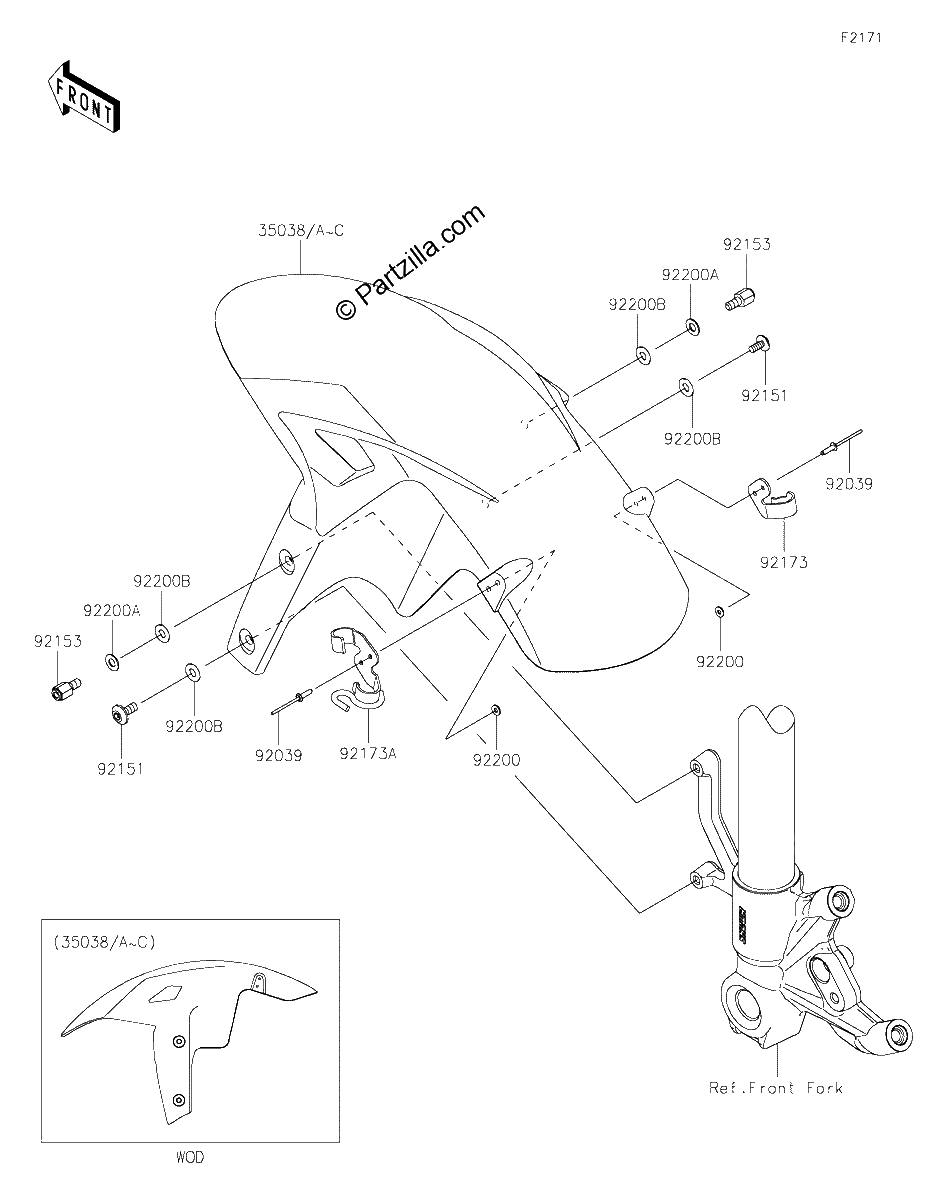 Diagrama de FRONT FENDER S