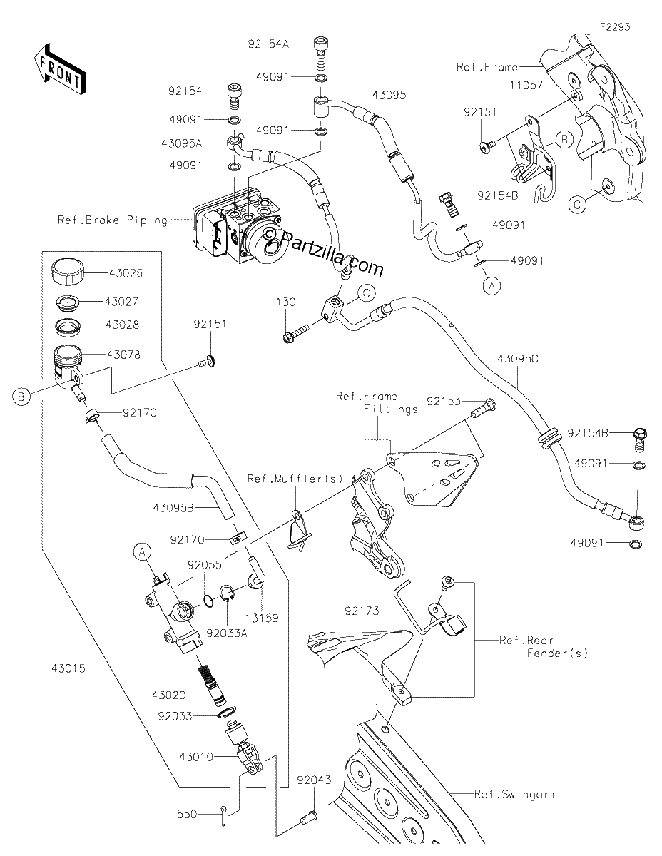 Diagrama de REAR MASTER CYLINDER