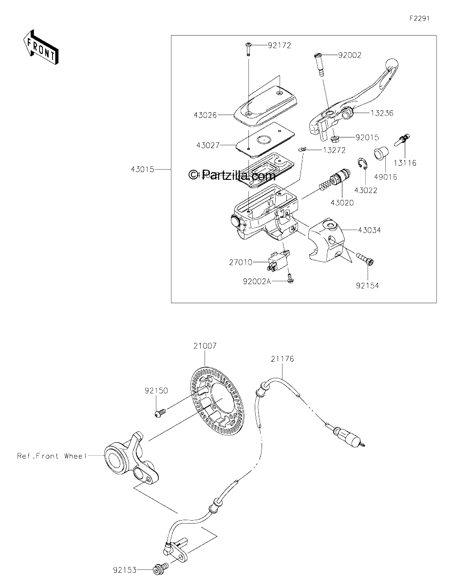 Diagrama de FRONT MASTER CYLINDER