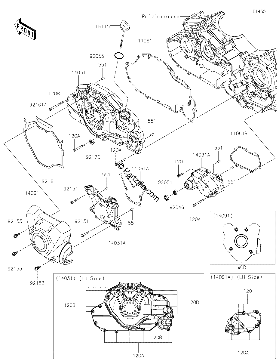 Diagrama de LEFT ENGINE COVER S