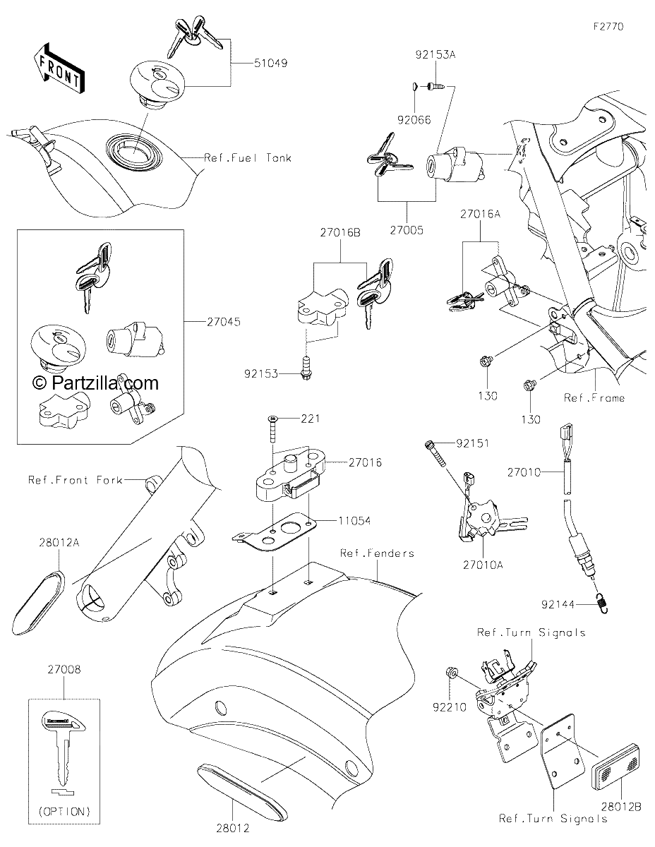 Diagrama de IGNITION SWITCH LOCKS REFLECTORS