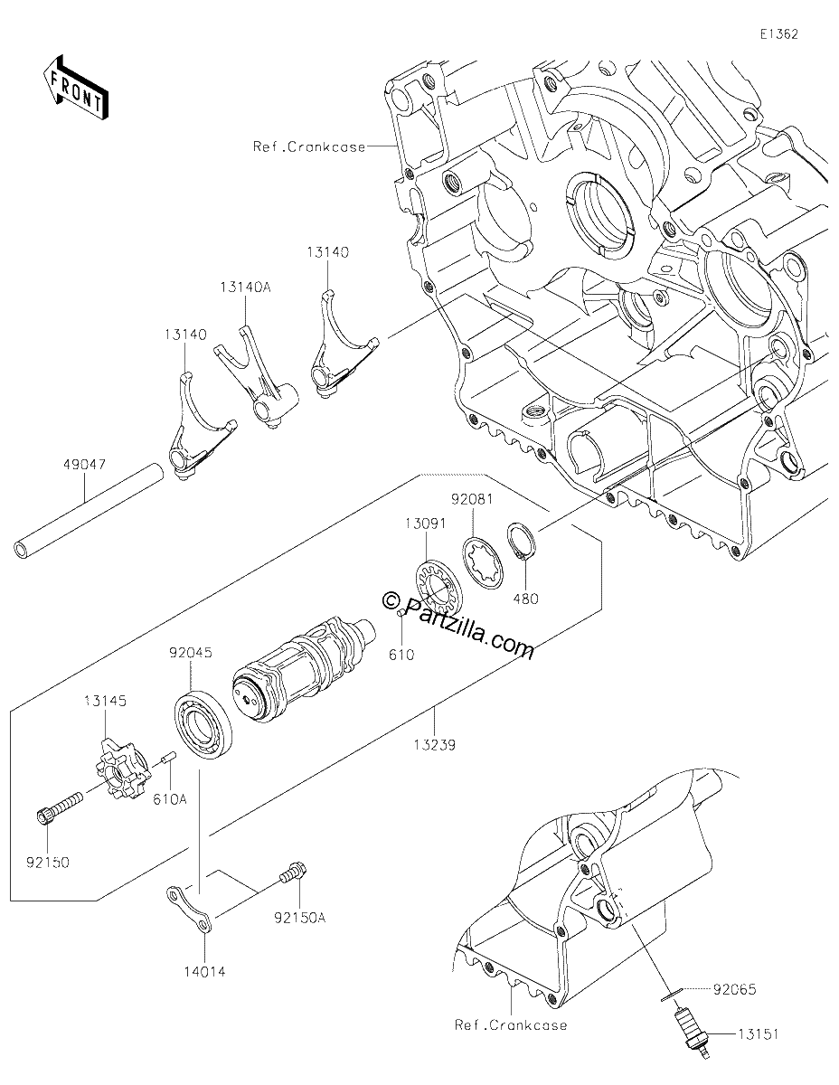 Diagrama de GEAR CHANGE DRUM SHIFT FORK S