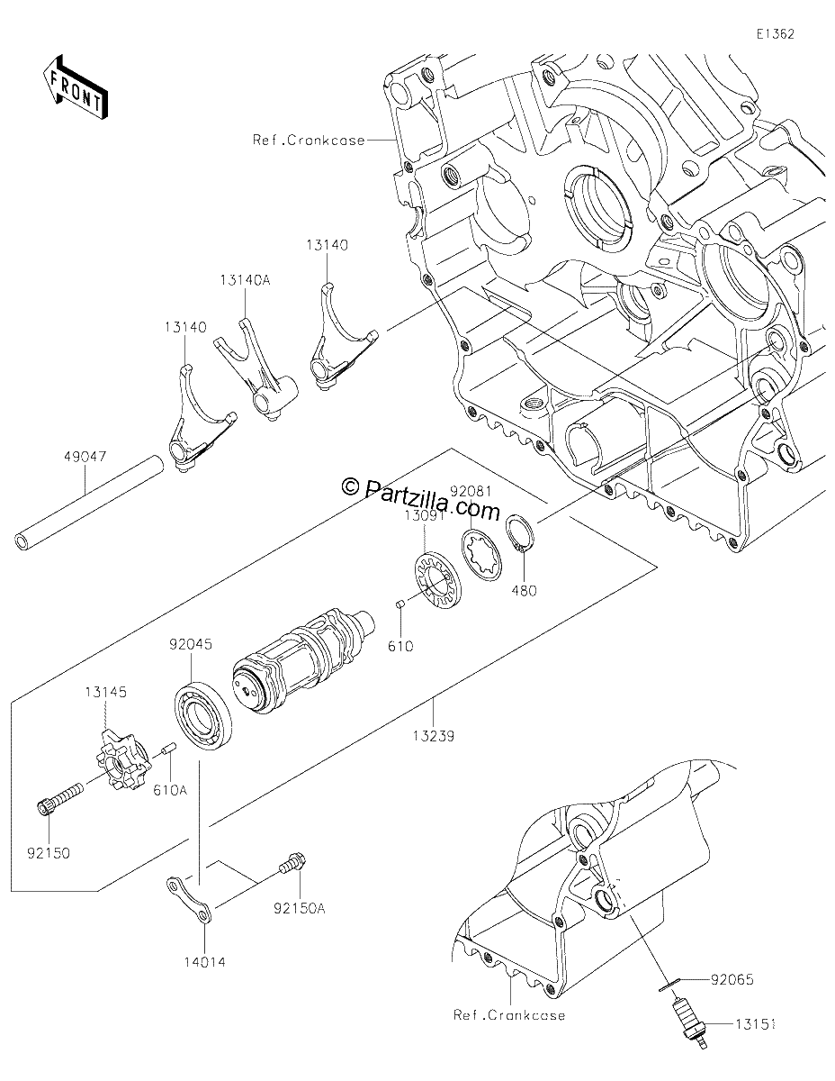Diagrama de GEAR CHANGE DRUM SHIFT FORK S