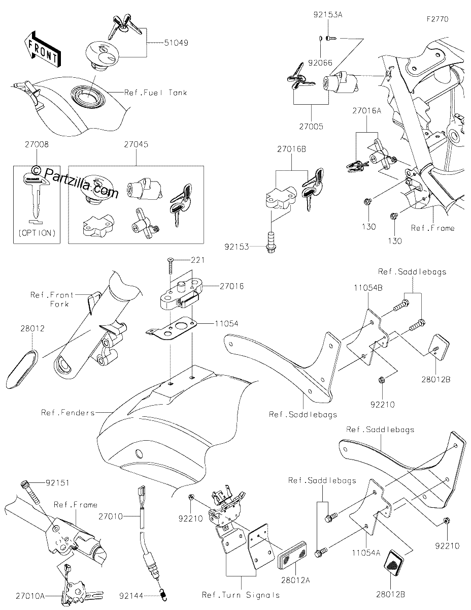 Diagrama de IGNITION SWITCH LOCKS REFLECTORS