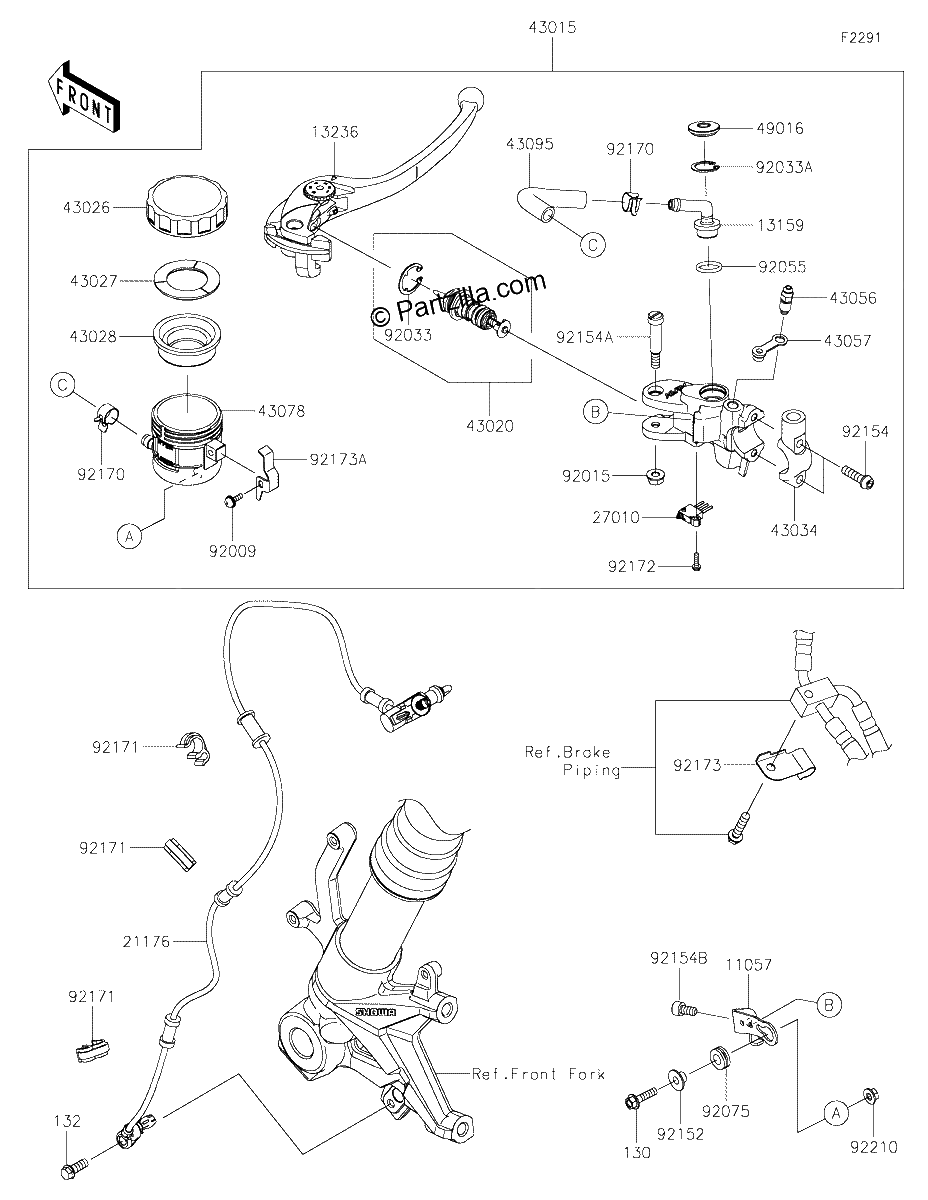 Diagrama de FRONT MASTER CYLINDER