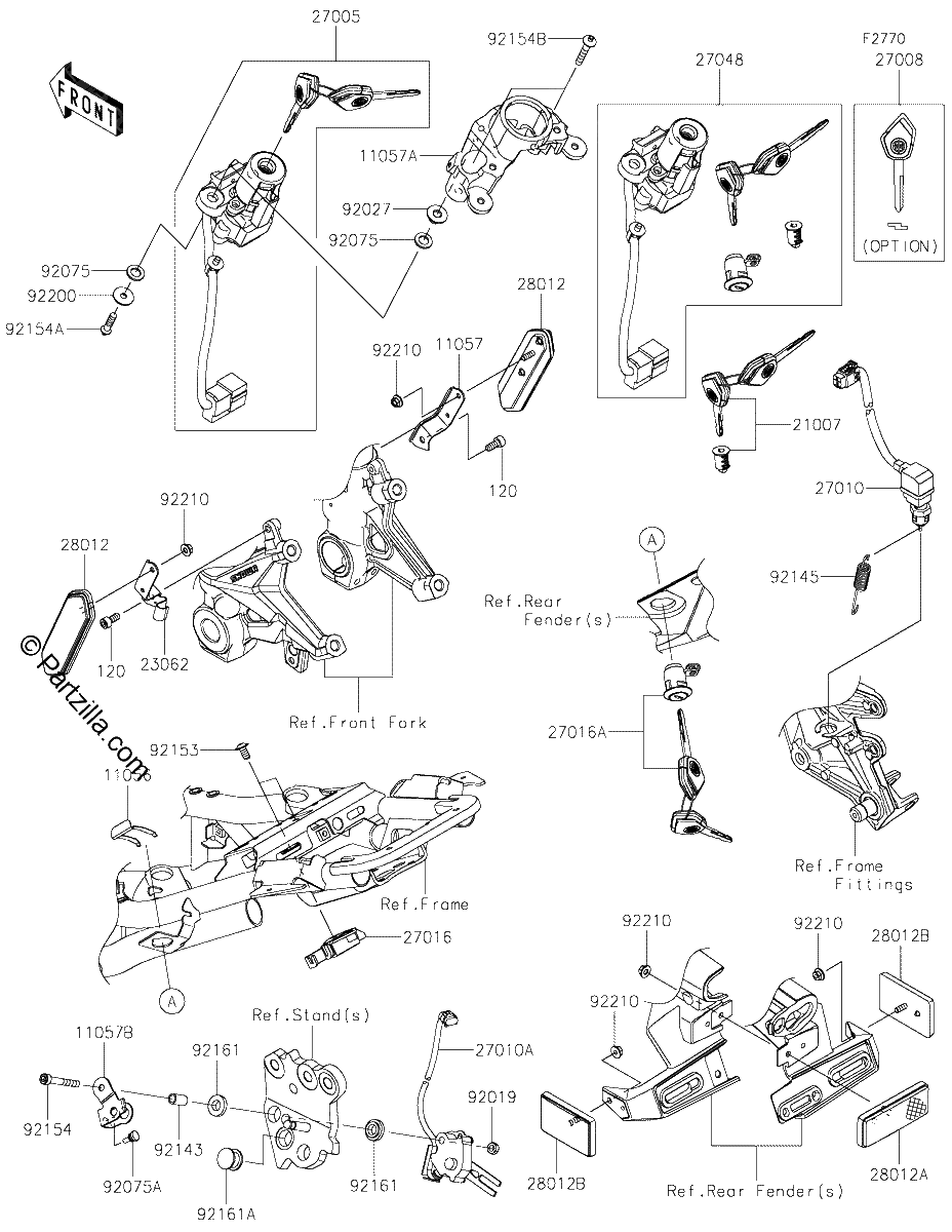 Diagrama de IGNITION SWITCH LOCKS REFLECTORS