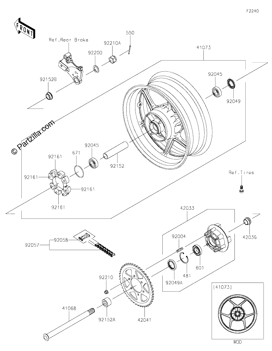Diagrama de REAR WHEEL CHAIN