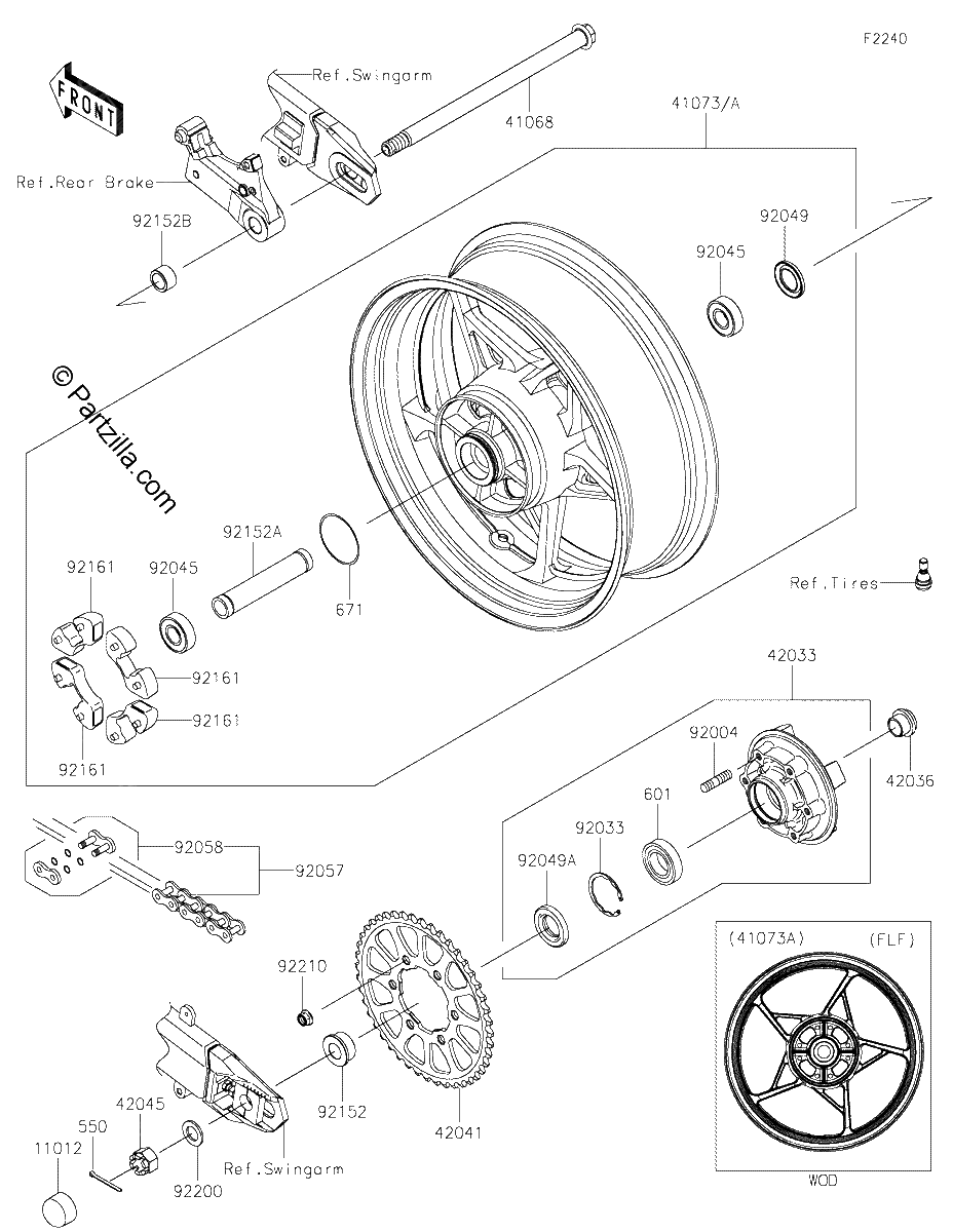 Diagrama de REAR WHEEL CHAIN