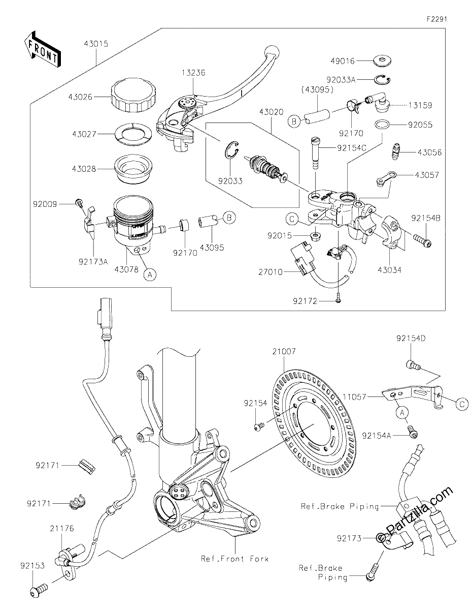 Diagrama de FRONT MASTER CYLINDER