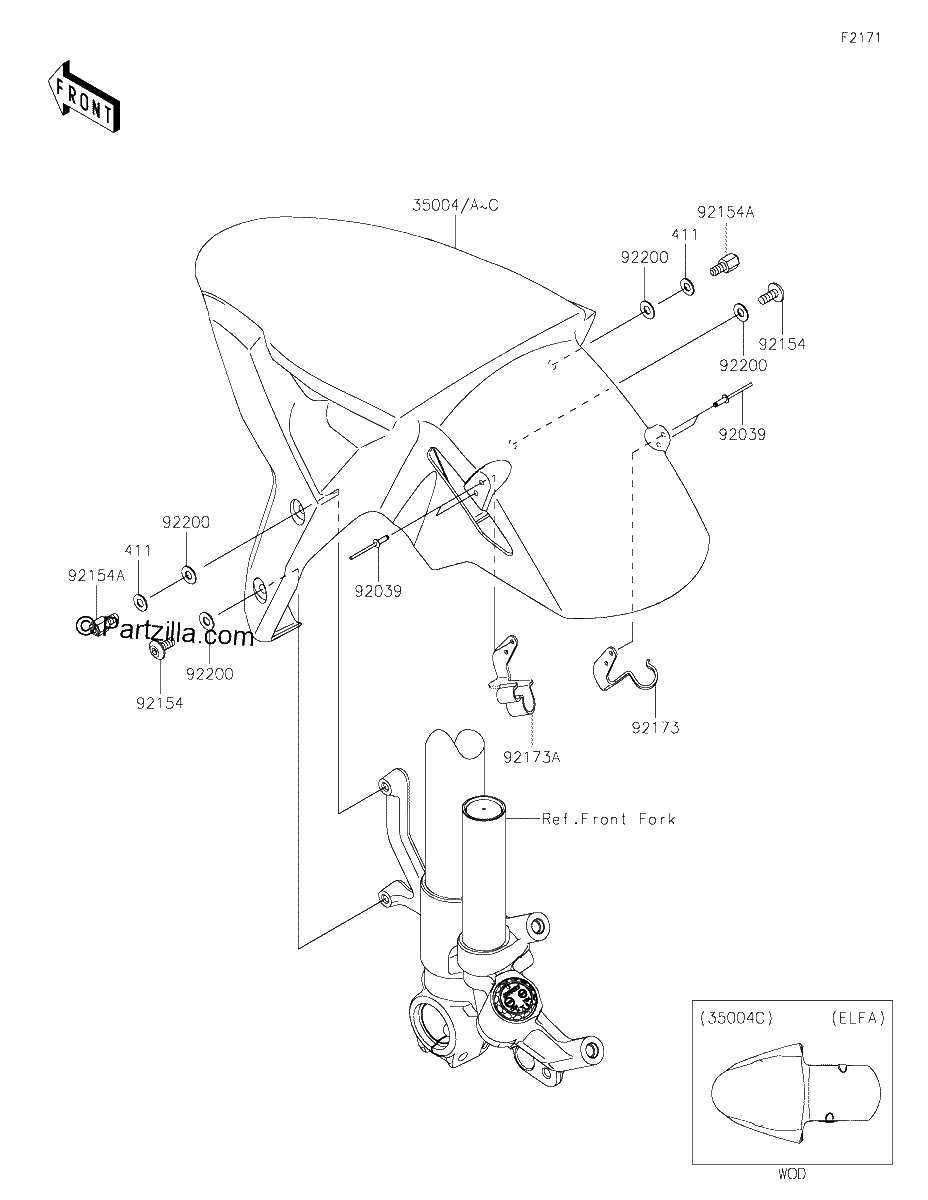 Diagrama de FRONT FENDER S