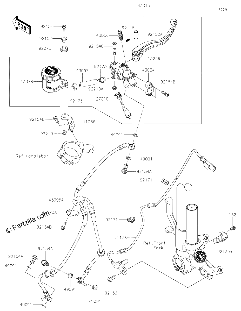 Diagrama de FRONT MASTER CYLINDER