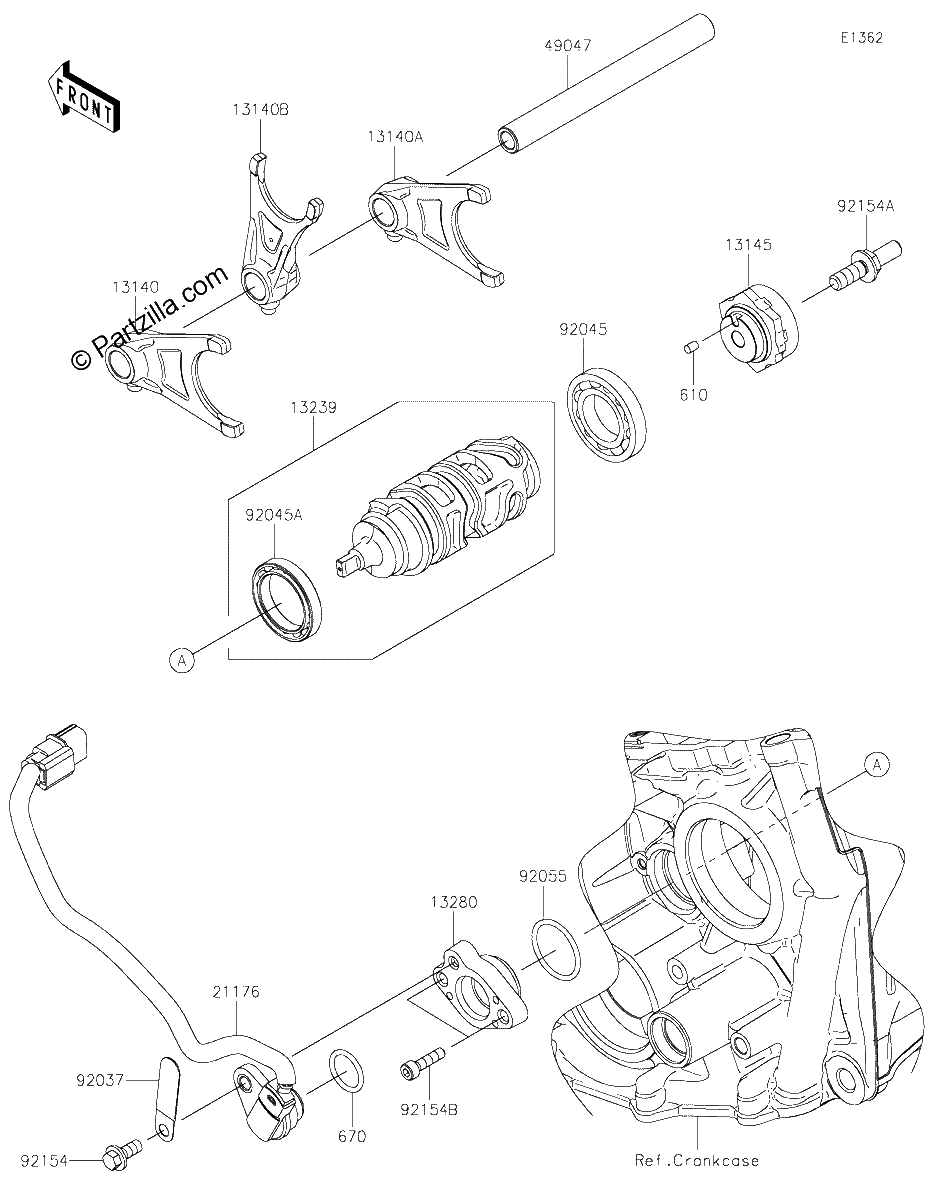 Diagrama de GEAR CHANGE DRUM SHIFT FORK S